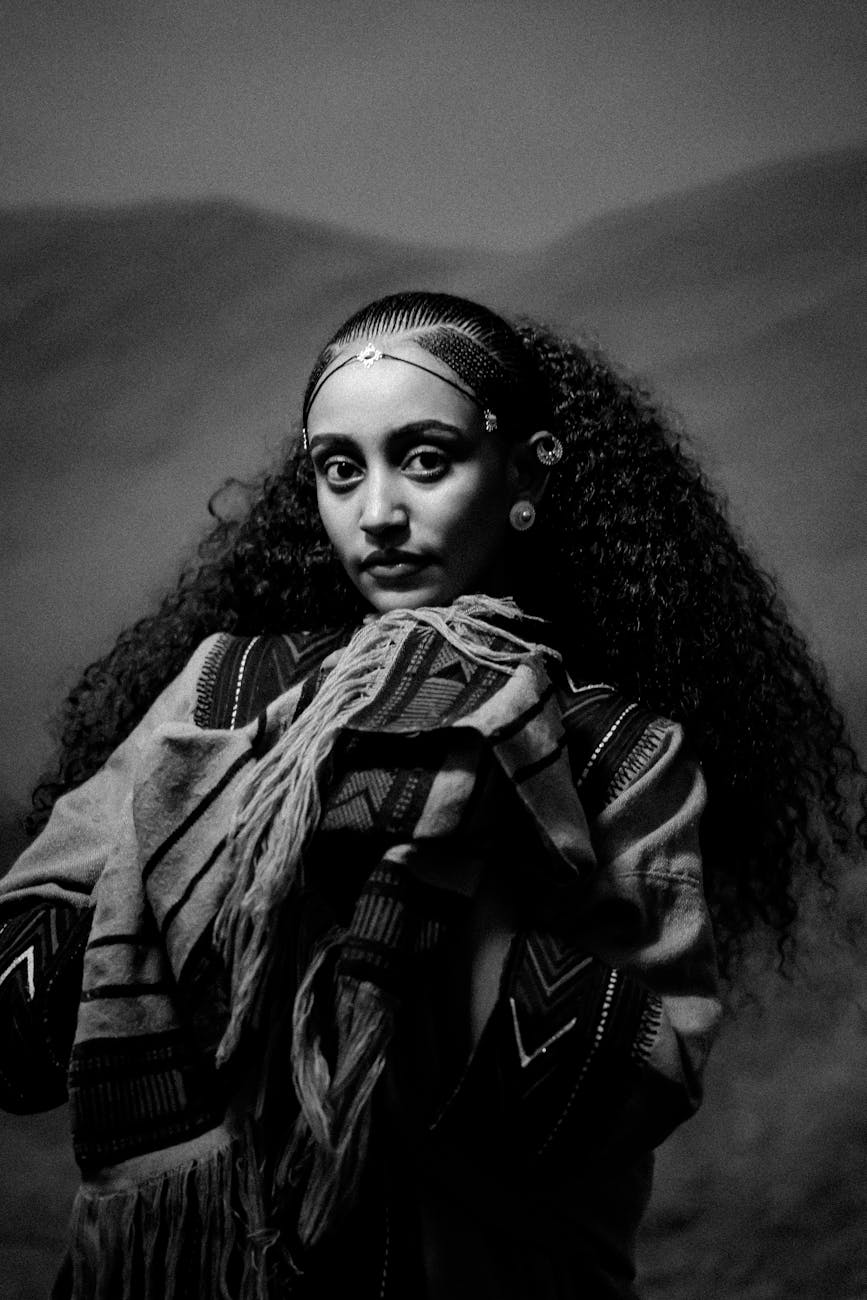 elegant traditional portrait in black and white