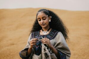 traditional ethiopian woman in cultural dress